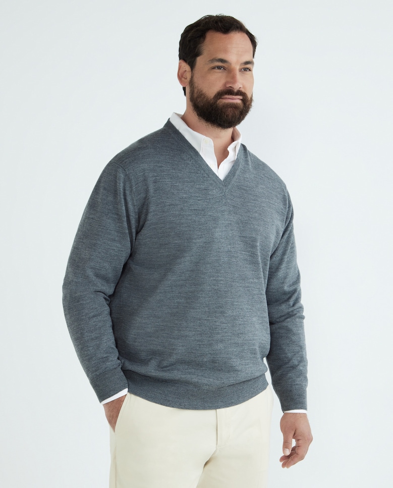 Базовый мужской свитер больших размеров Emidio Tucci, серый