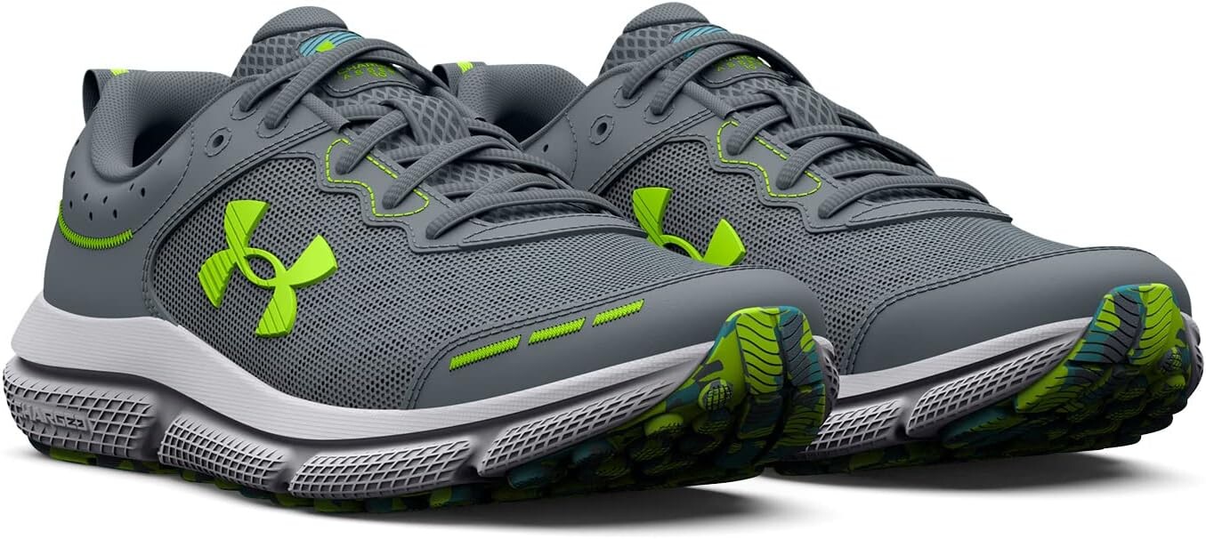 

Кроссовки Assert 10 Under Armour, цвет Gravel/Glacier Blue/Lime Surge