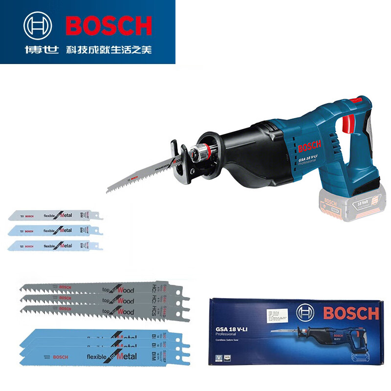 Сабельная пила Bosch GSA 18V-Li + аксессуары для пильных полотен