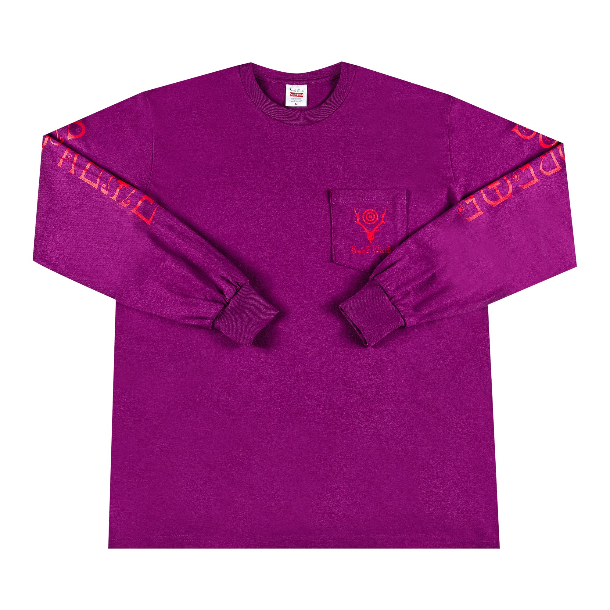 Футболка с карманами и длинными рукавами Supreme x SOUTH2 WEST8, цвет Фиолетовый