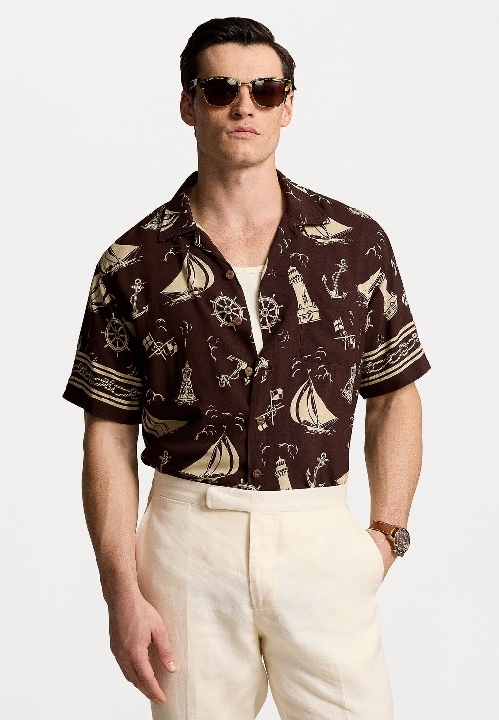 

Рубашка CLASSIC FIT BEACH PRINT CAMP SHIRT Ralph Lauren, коричневый