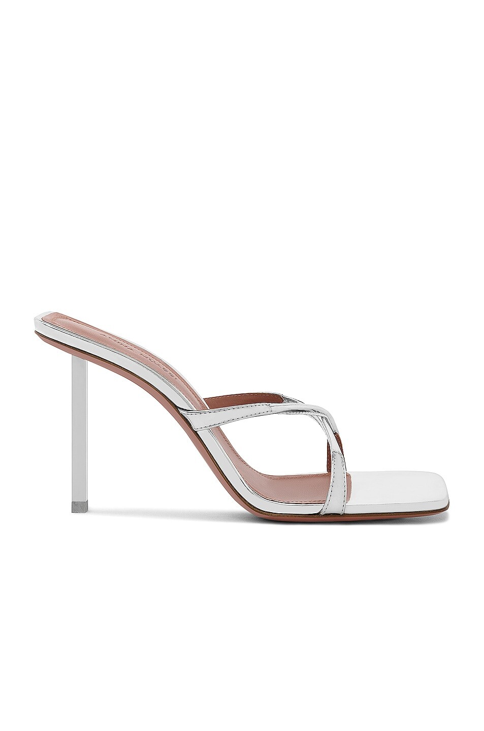 

Туфли Amina Muaddi Adriana Mirror Slipper, серебряный