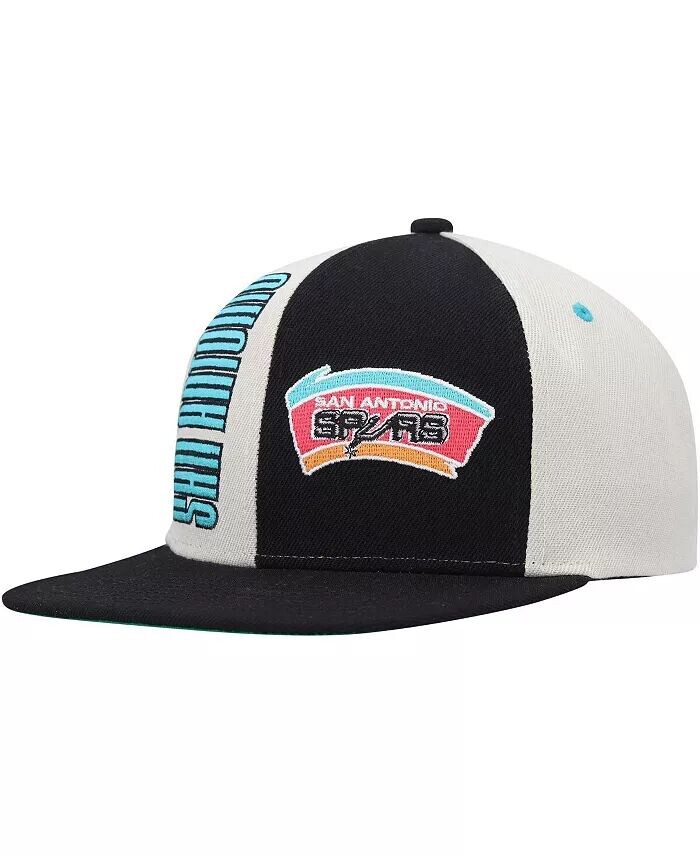 

Мужская кремовая черная кепка San Antonio Spurs Hardwood Classics Pop Snapback Mitchell & Ness, белый