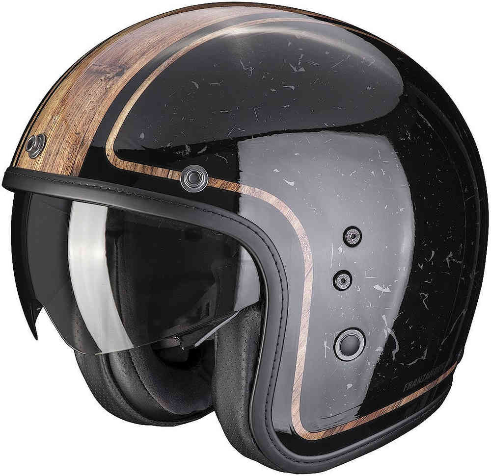 Реактивный шлем Belfast Evo Retrol Scorpion, черно-коричневый