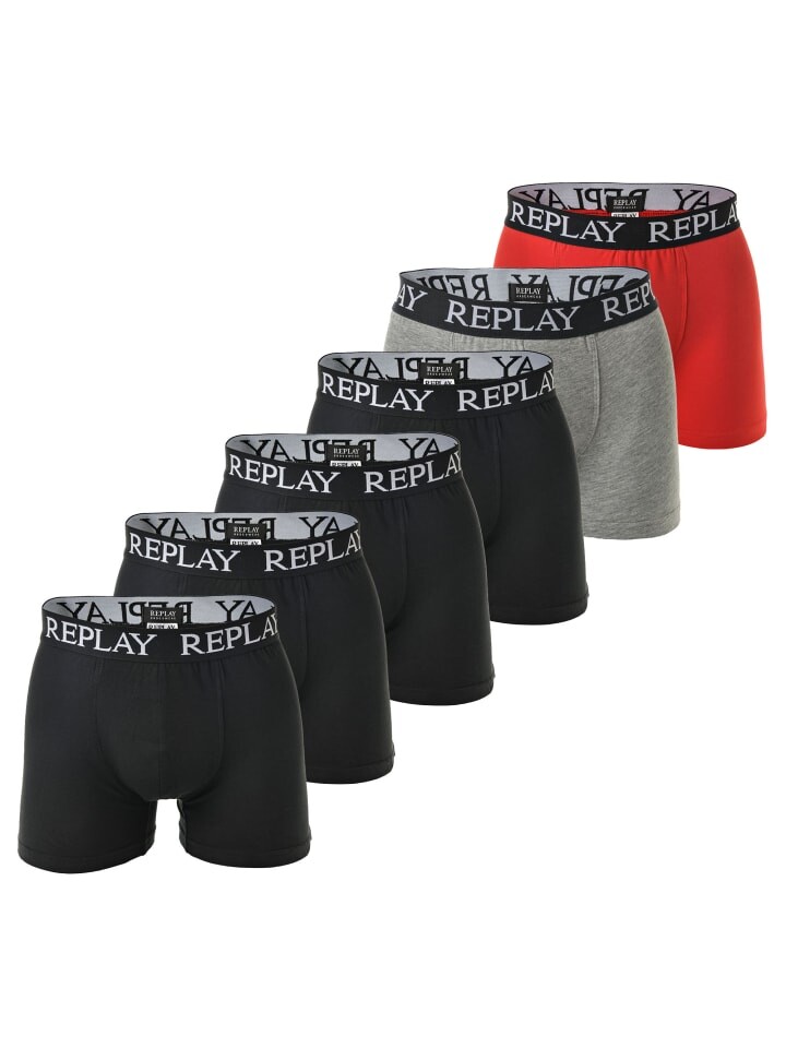 

Боксеры Replay short 6er Pack, цвет schwarz/schwarz/grau/rot
