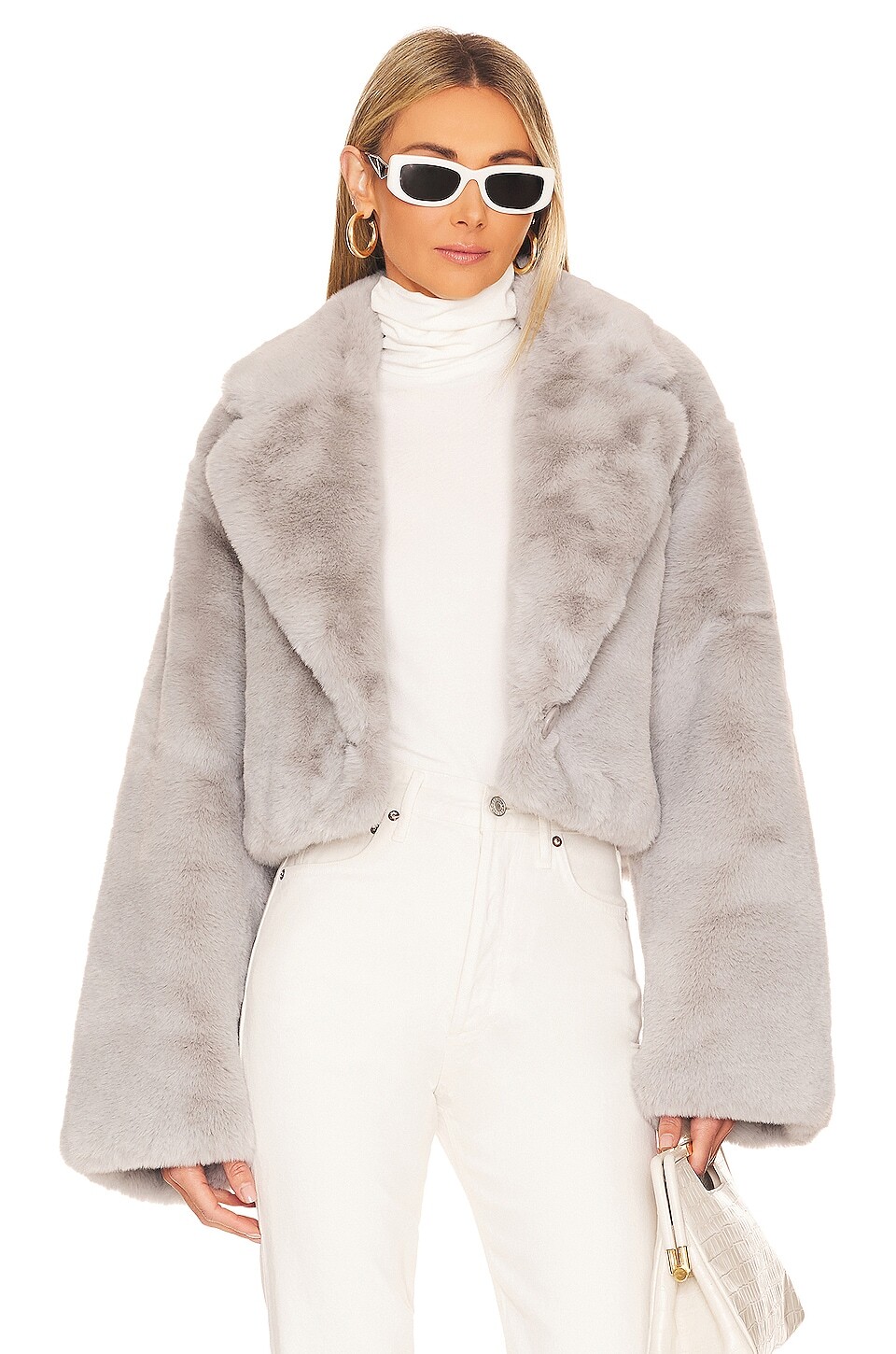 

Куртка Adrienne Landau Faux Fox, серый