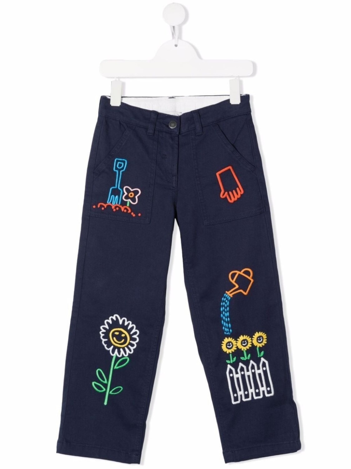 

Stella McCartney Kids брюки с вышивкой, синий