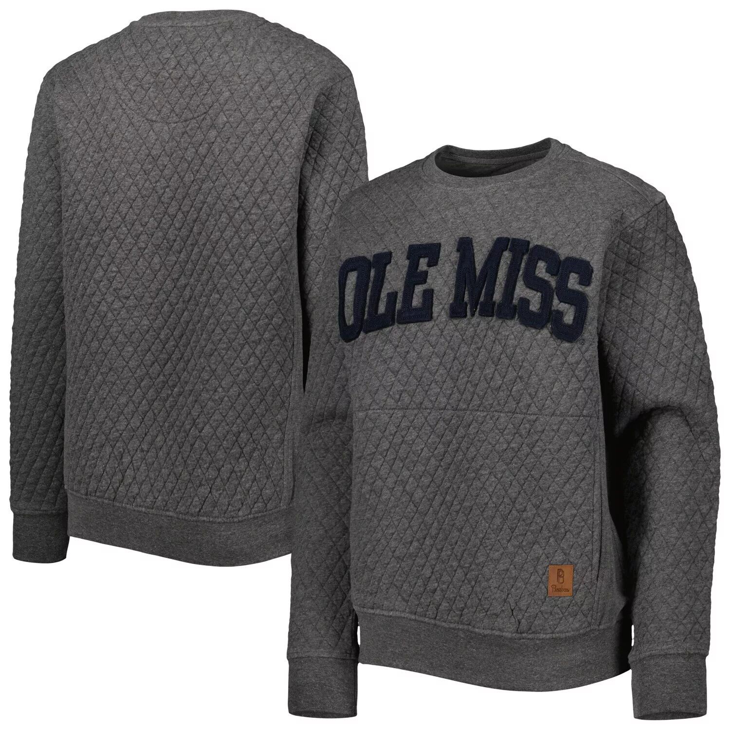 

Женский стеганый пуловер Pressbox Heather Charcoal Ole Miss Rebels Moose
