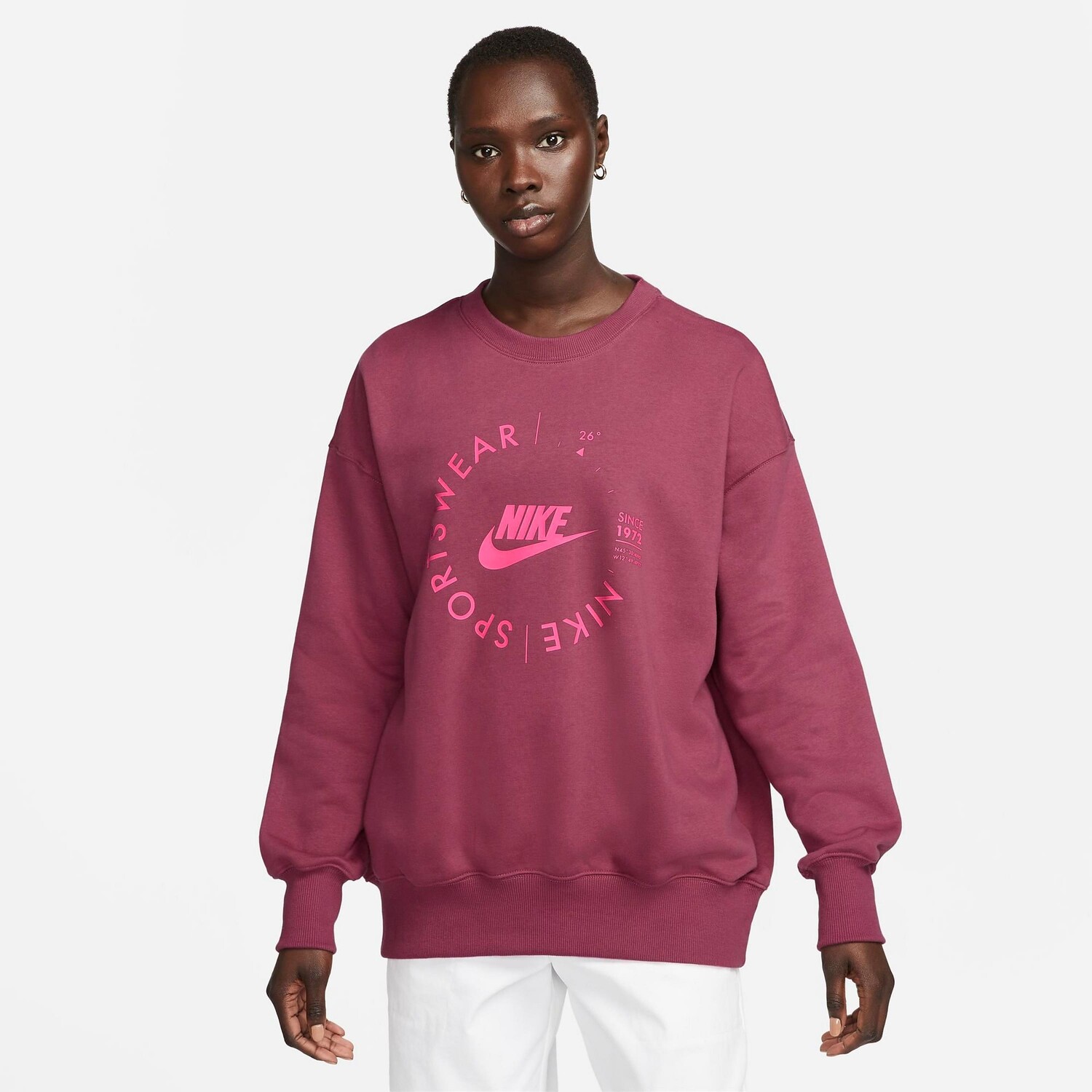 

Женский свободный свитшот с круглым вырезом из флиса Nike Sportswear Phoenix, фиолетовый