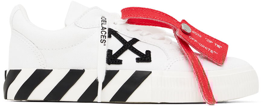 

Off-White Kids Бело-черные вулканизированные кроссовки