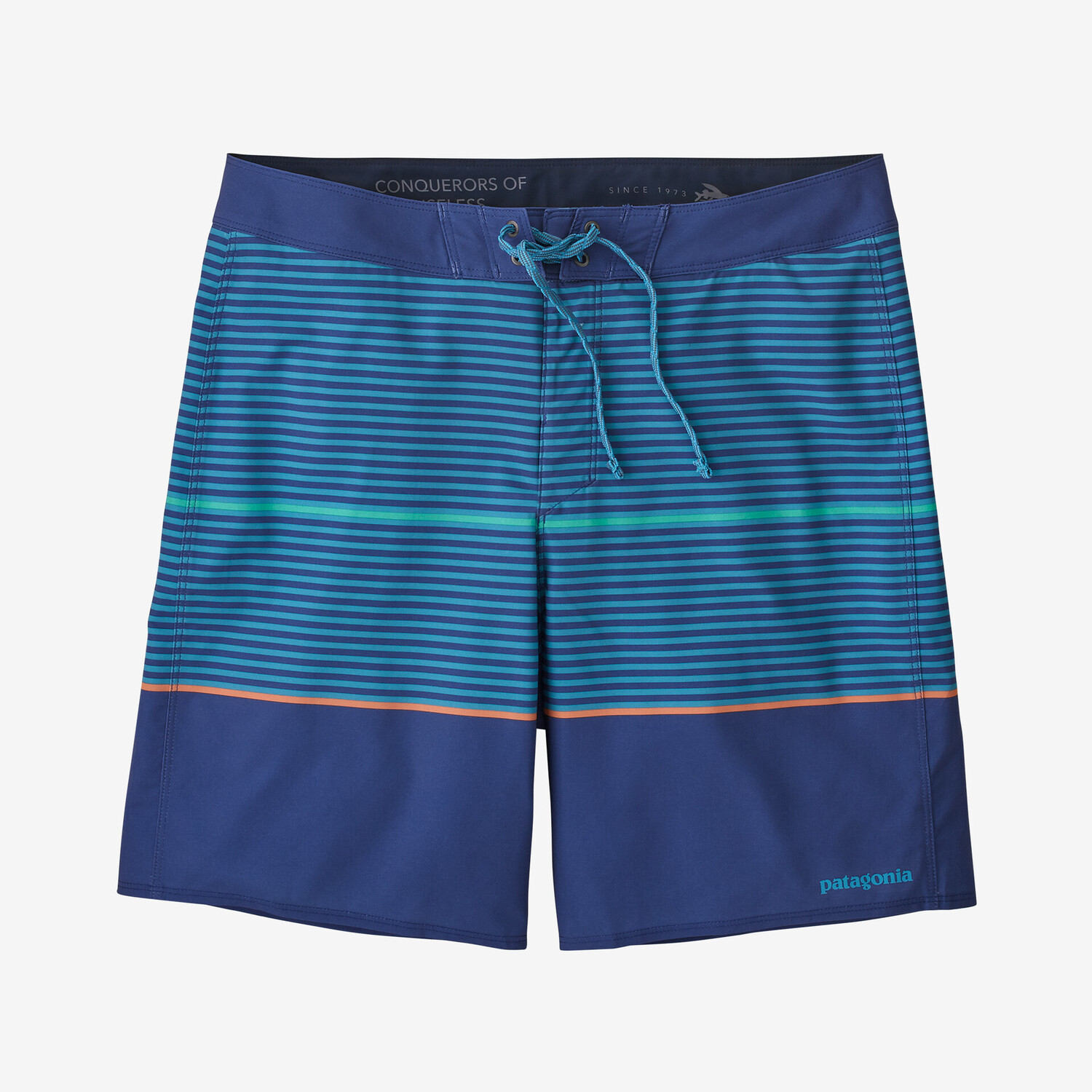 

Мужские шорты для доски Hydropeak Patagonia, цвет Olivas Stripe: Anacapa Blue
