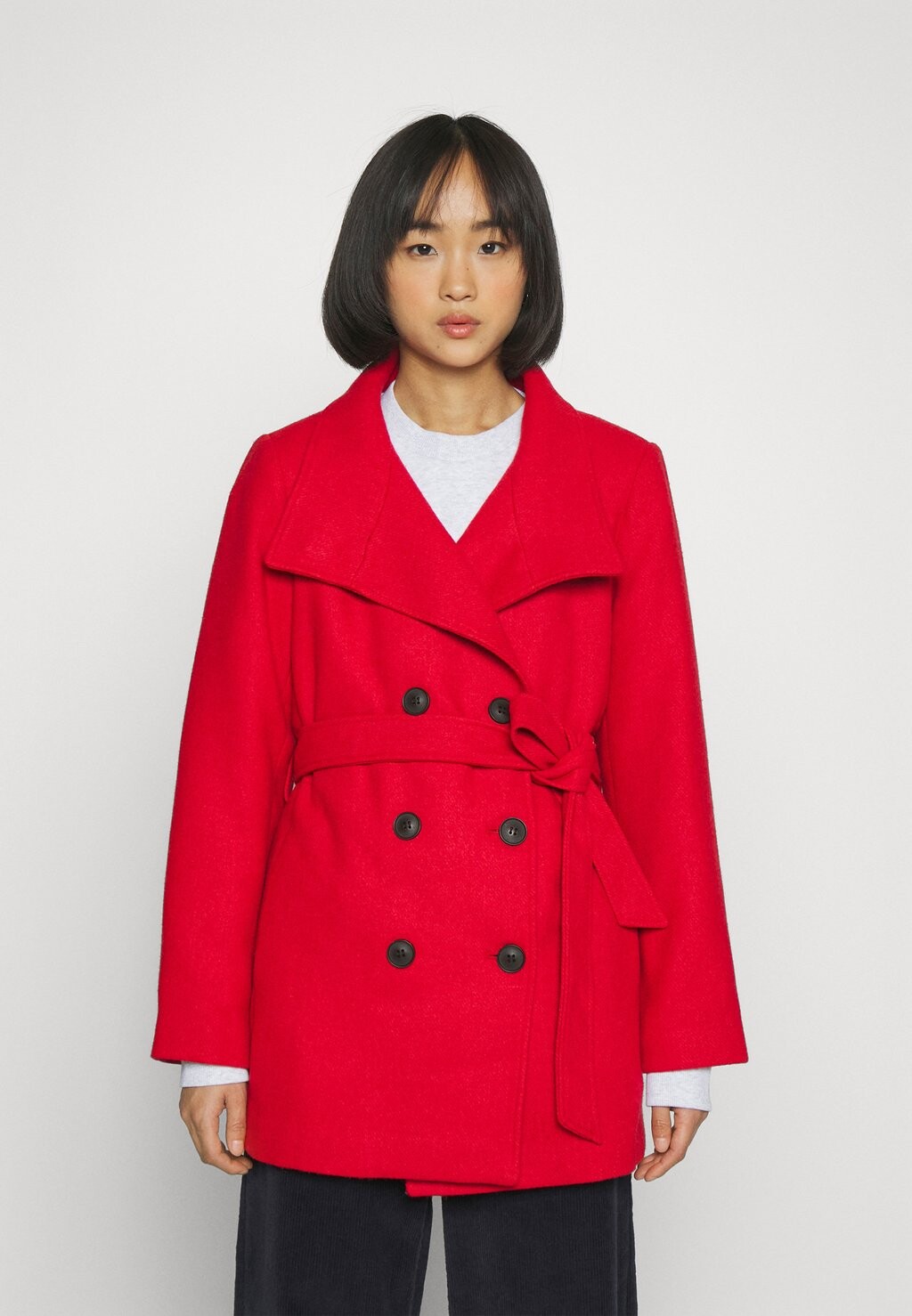 

Полупальто Onlmedina Short Belted Coat ONLY Petite, цвет lychee