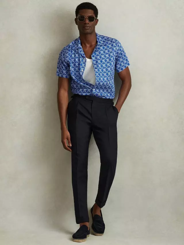 

Рубашка Reiss Reiss Tintipan Short, цвет blue/white