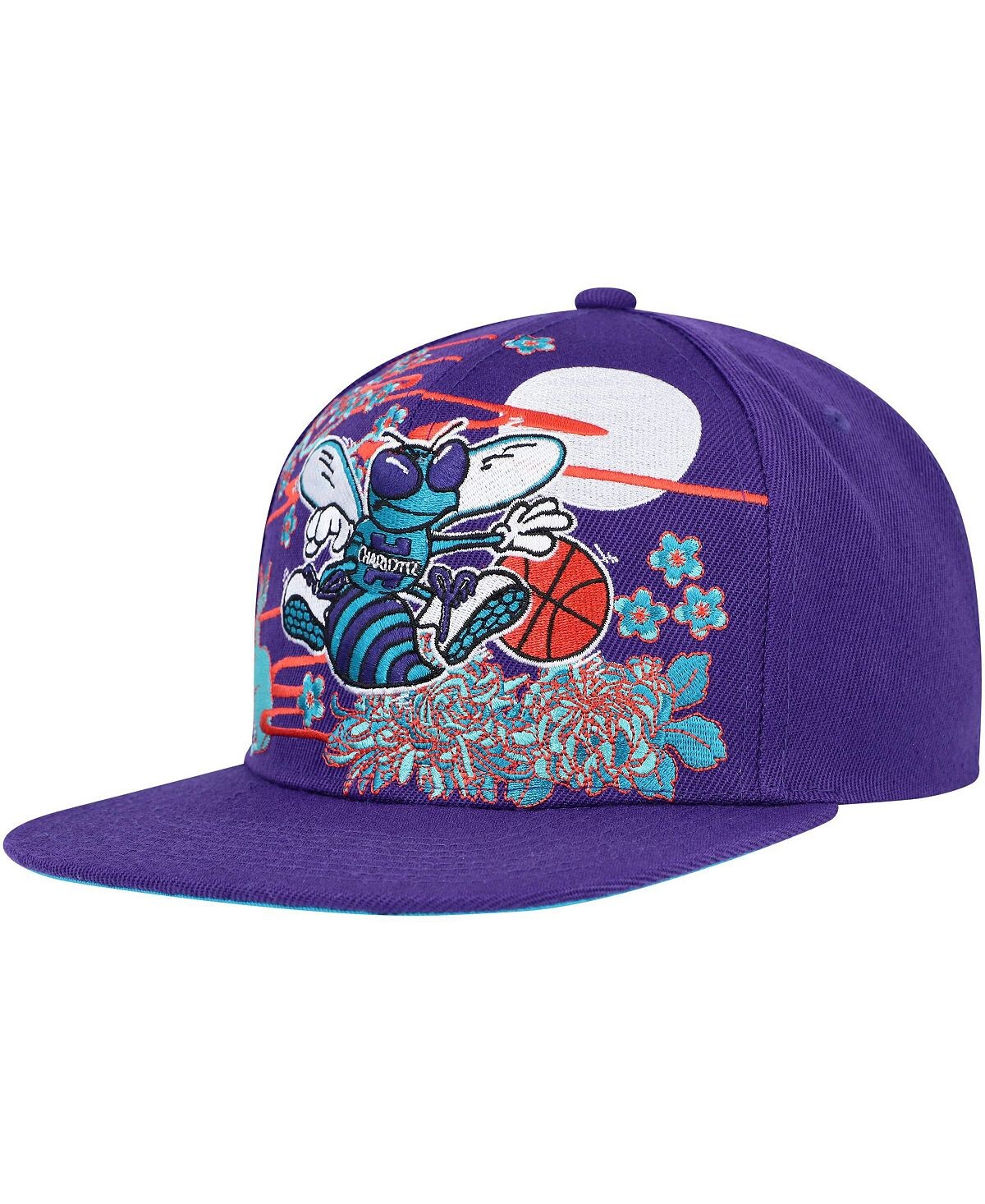 

Мужская фиолетовая шляпа Charlotte Hornets из лиственных пород классического азиатского наследия Scenic Snapback Hat Mitchell & Ness