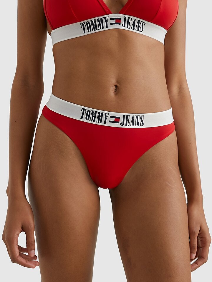 

Плавки с логотипом в бразильском стиле Tommy Jeans, Коричневый
