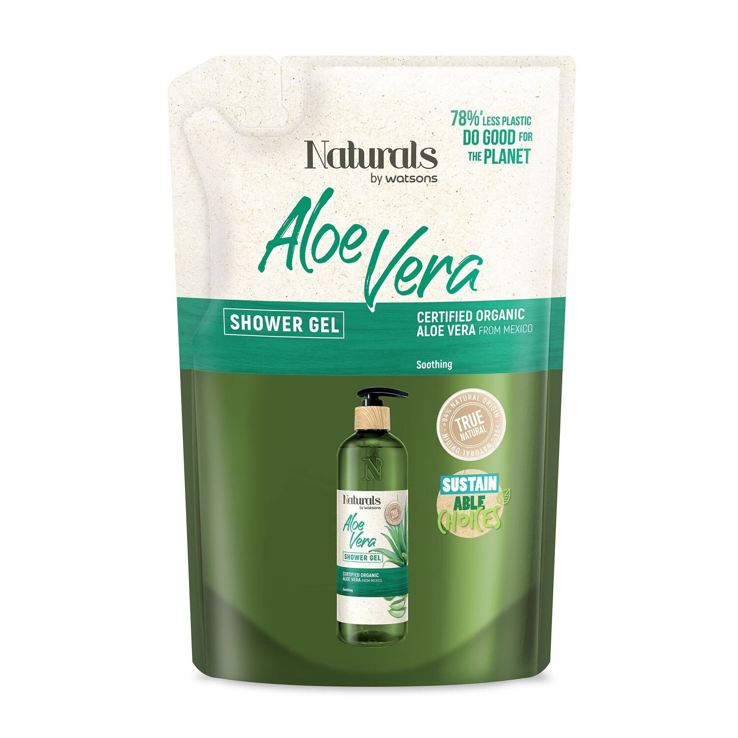 

Naturals by Watsons Naturals By Watsons True Natural Гель для душа с алоэ вера, 450 мл (сменный блок), White