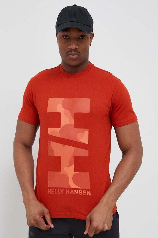 

Хлопковая футболка Helly Hansen, оранжевый