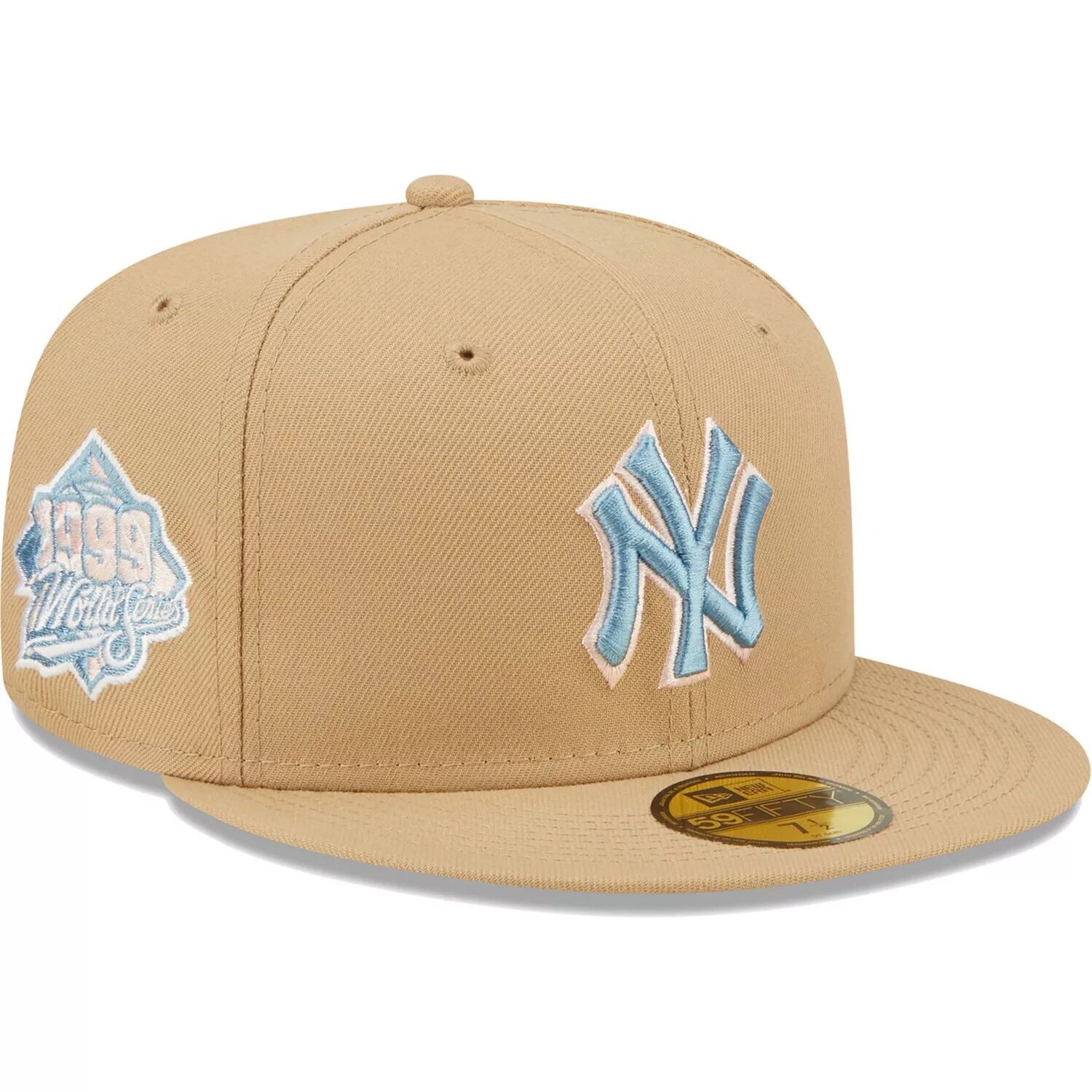 

Мужская кепка New Era Tan New York Yankees 1999 World Series небесно-голубая приталенная шляпа 59FIFTY