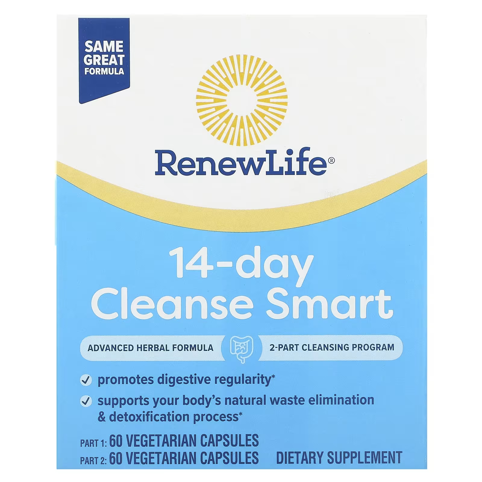 14-Day Cleanse Smart, 2 флакона по 60 вегетарианских капсул в каждом Renew Life now foods easy cleanse 2 флакона по 60 растительных капсул в каждом