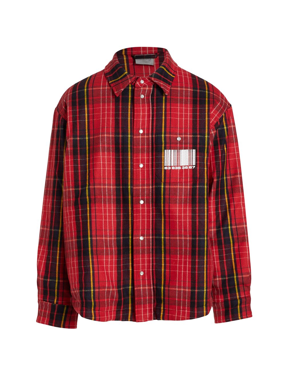 цена Фланелевая рубашка со штрих-кодом VTMNTS, красный