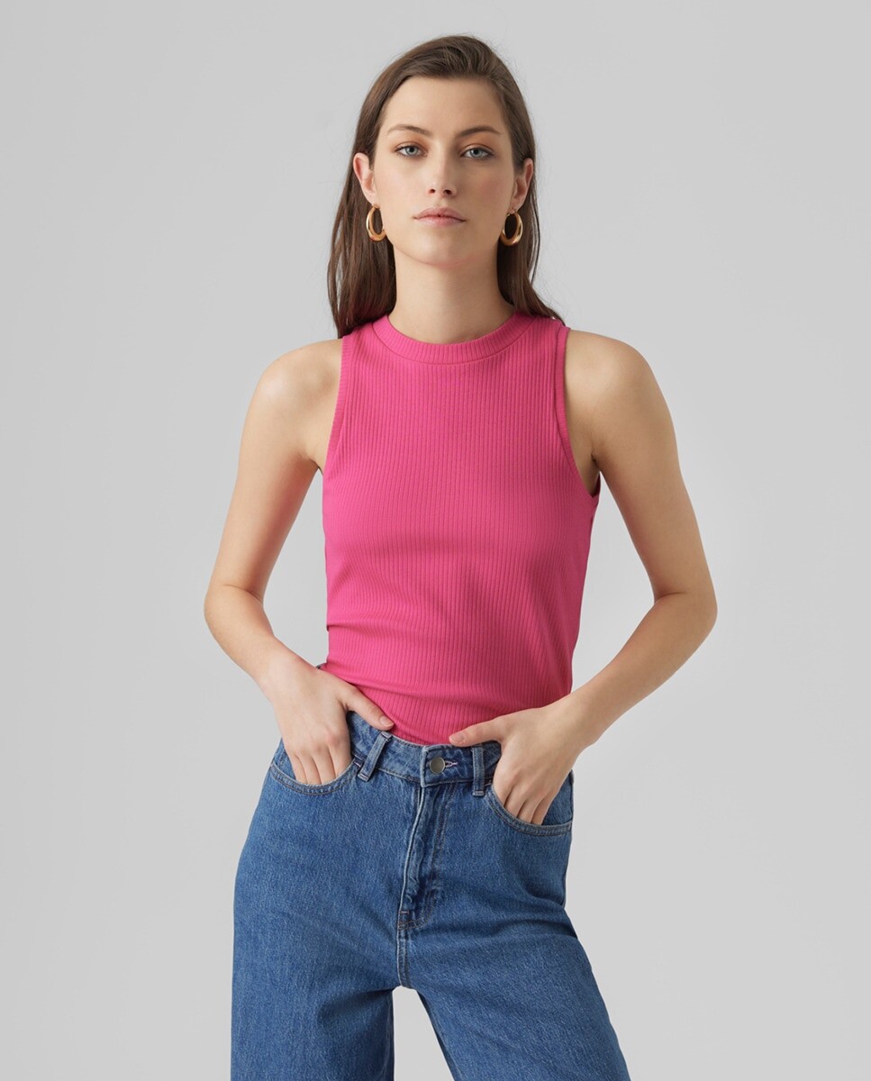 

Женская приталенная майка Vero Moda, фуксия