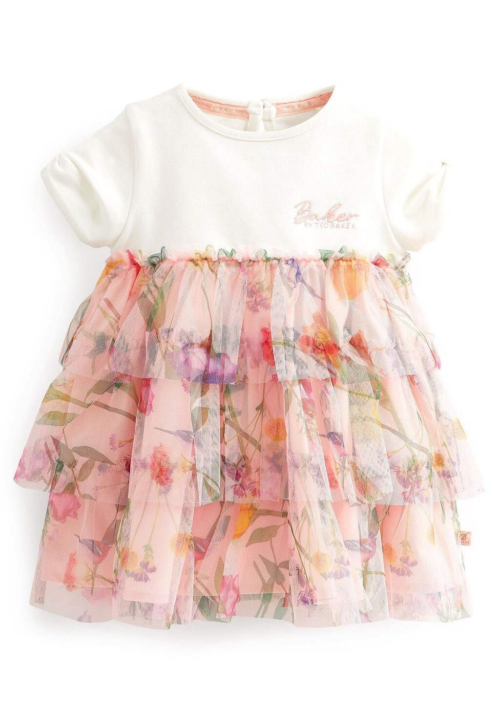 

Дневное платье BAKER BY TED BAKER PINK FLORAL TIERED MESH DRESS, цвет pink