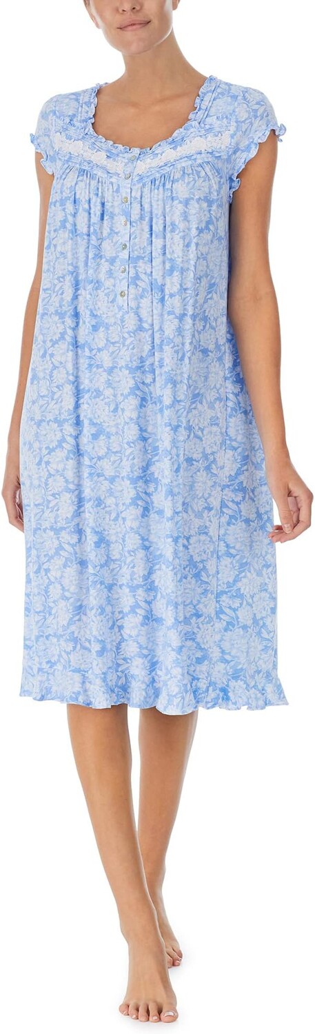 

Ночная рубашка вальс с короткими рукавами Eileen West, цвет Blue Ground Floral
