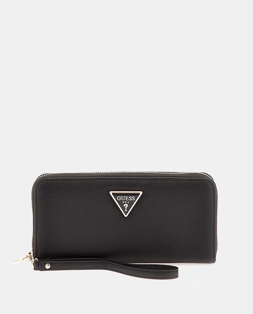 

Большой черный кошелек с металлическим логотипом Guess, черный