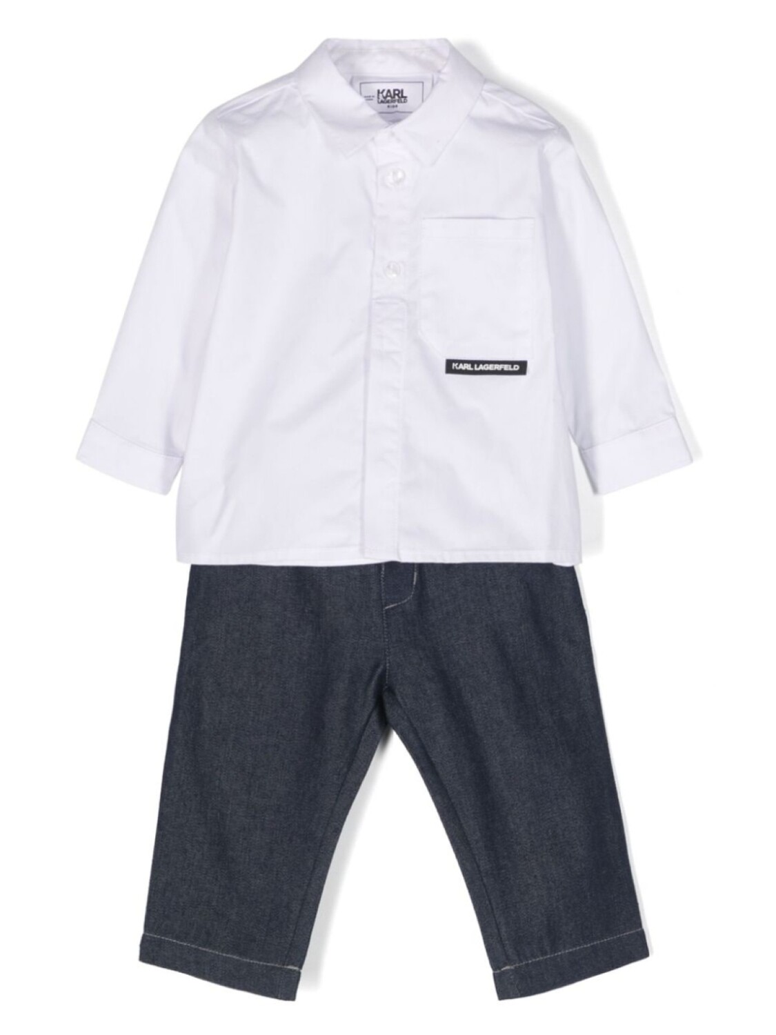 

Комплект из рубашки и брюк с логотипом Karl Lagerfeld Kids, белый