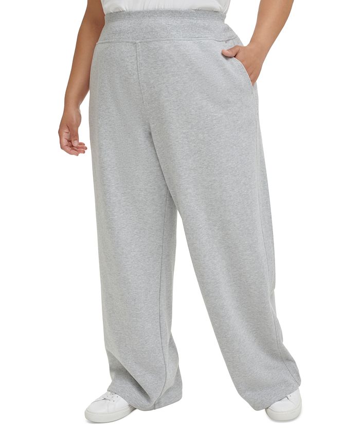 цена Широкие брюки с высокой талией больших размеров Calvin Klein, серый