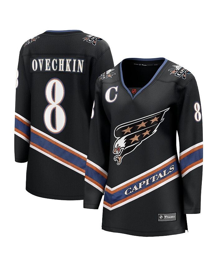 

Женская черная футболка с логотипом Александра Овечкина Washington Capitals Special Edition 2.0 Breakaway Player Fanatics, черный