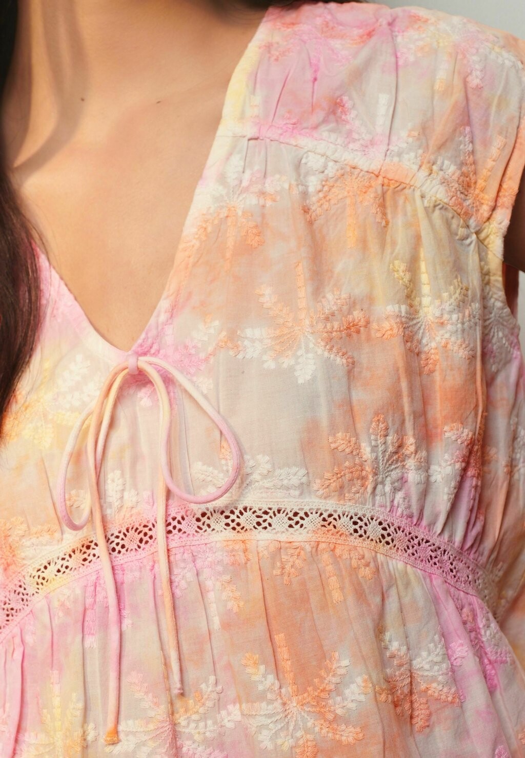 

Блузка Broderie Short Sleeve Next, розовый тай-дай