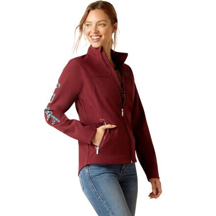 куртка ariat softshell jacket цвет blushing serape Куртка New Team Softshell женская Ariat, цвет Tawny Port/Baja