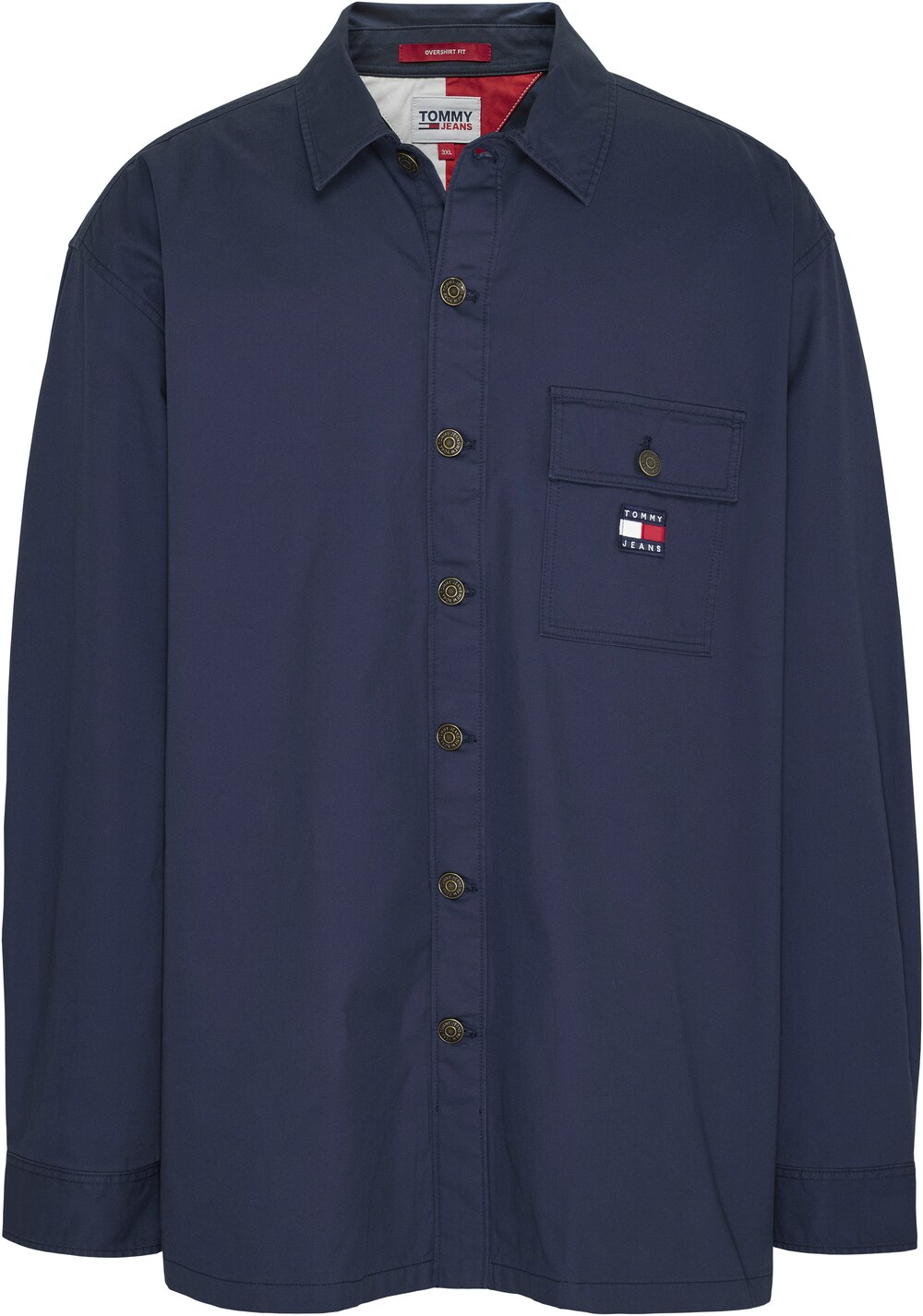 Рубашка на пуговицах стандартного кроя Tommy Jeans Plus, темно-синий цена и фото