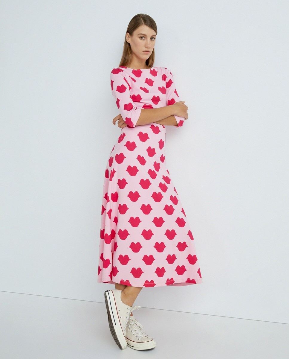 

Женское платье миди поцелуи Agatha Ruiz de la Prada, фуксия