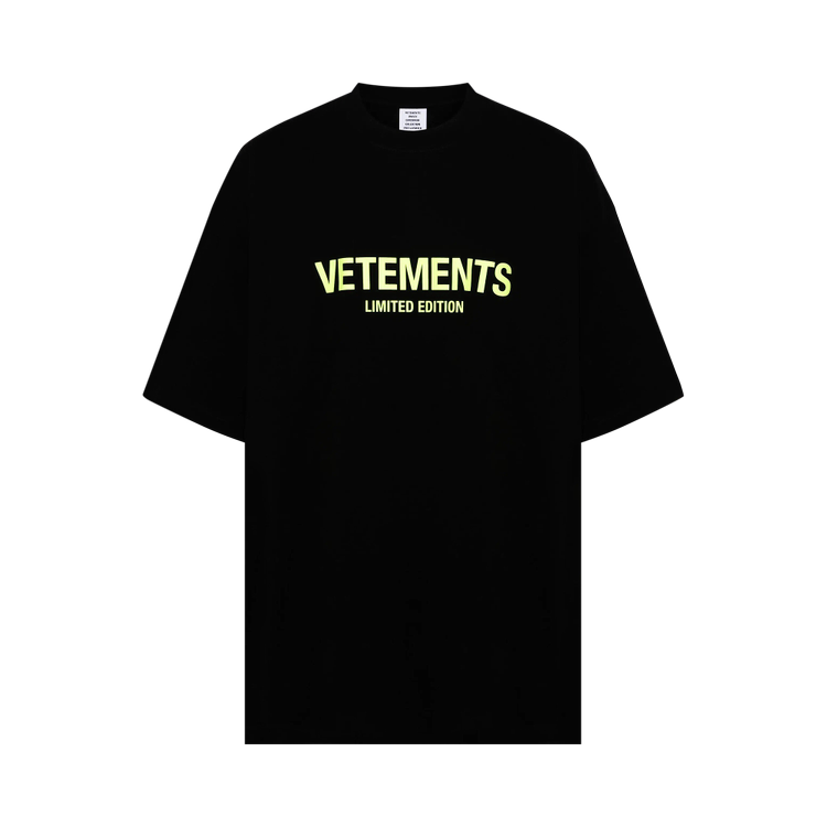 2021ss vetements limited edition tee men women high quality vetements t shirt vtm tops Футболка Vetements Limited Edition Logo 'Black/Yellow', черный