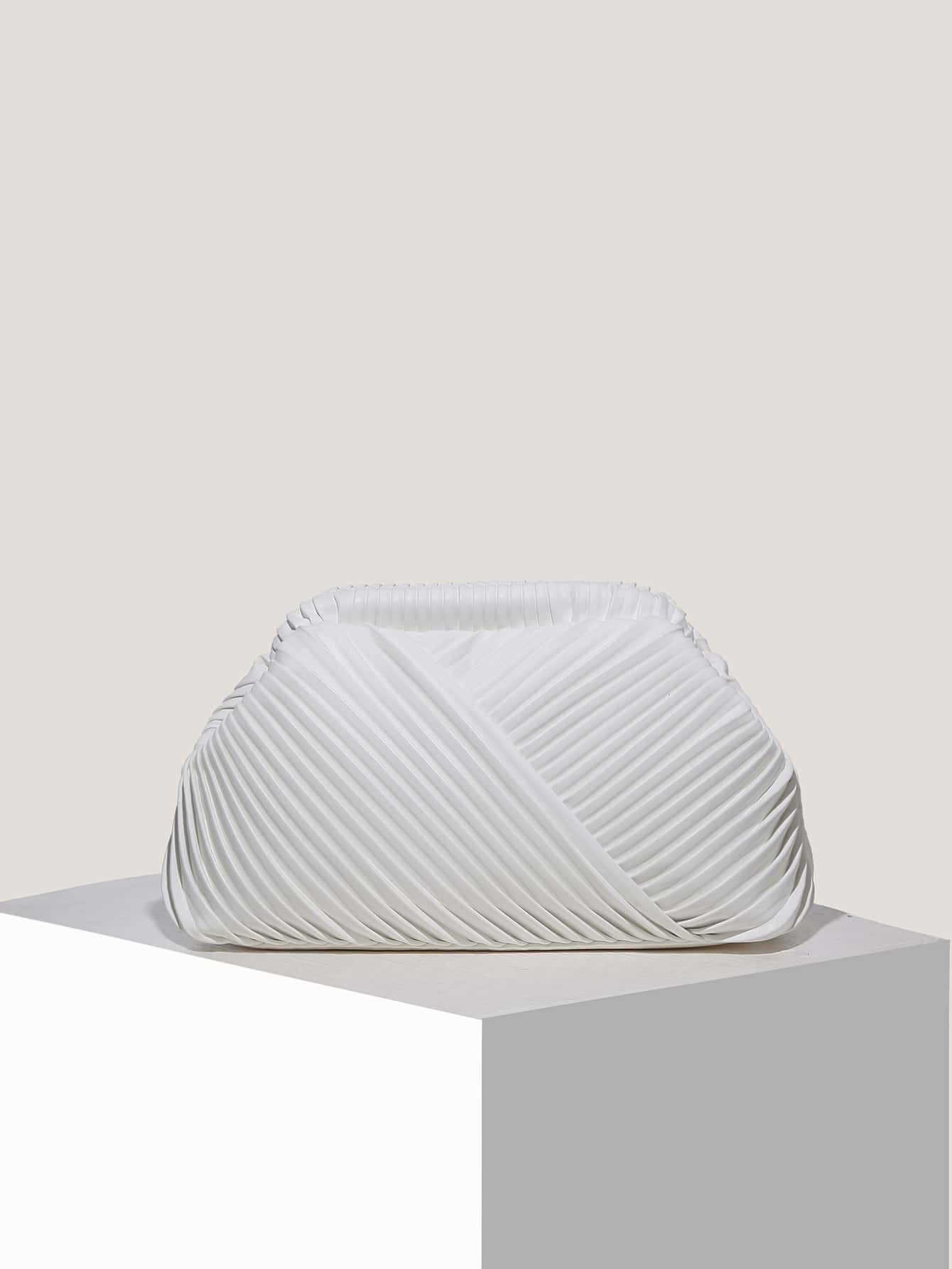 Модная минималистичная сумка со складками для женщин, белый