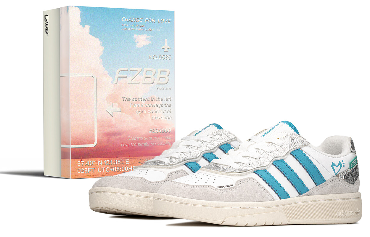 

Кроссовки adidas originals Courtic Skateboarding Shoes Unisex Low-top White/blue/silver, белый/синий дубль