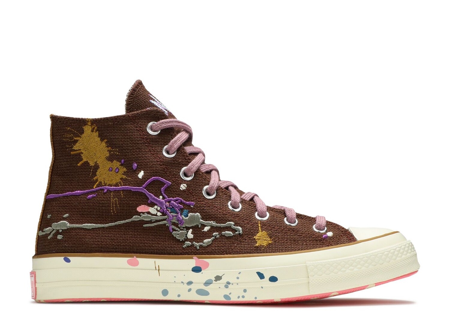 converse x naturally digital chuck 70 high Кроссовки Converse Bandulu X Chuck 70 High 'Paint Splatter - Cappuccino Base', коричневый