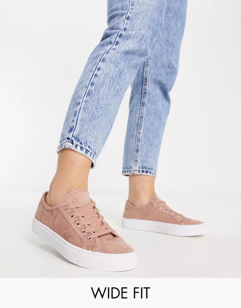 

Широкие кроссовки на шнуровке ASOS Dizzy теплого бежевого цвета
