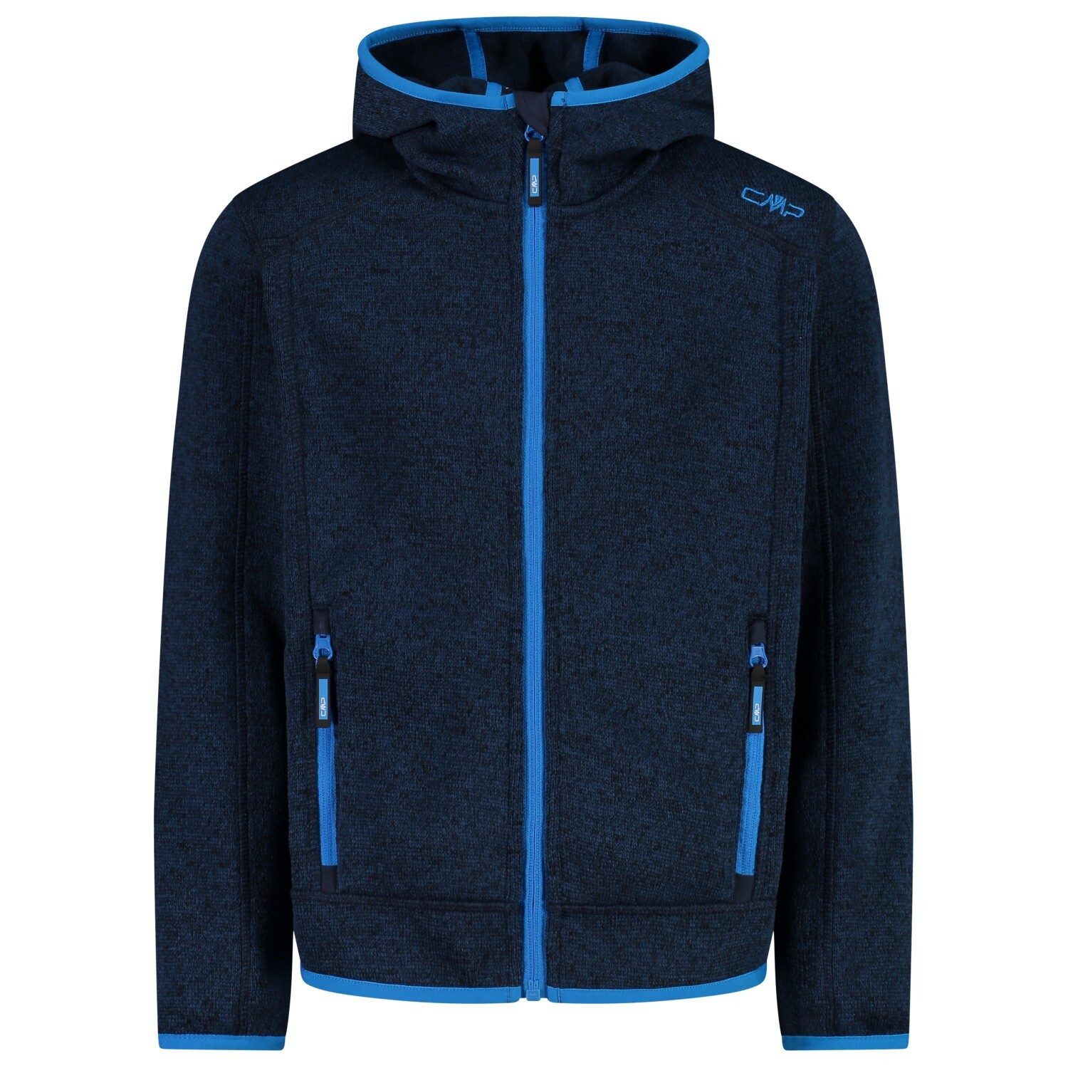 

Флисовая жилетка Cmp Boy's Fix Hood Jacquard Knitted, цвет Black Blue/River