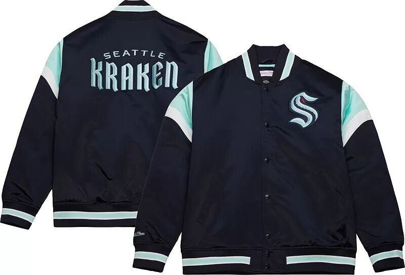 

Темно-синяя атласная куртка Mitchell & Ness Seattle Kraken