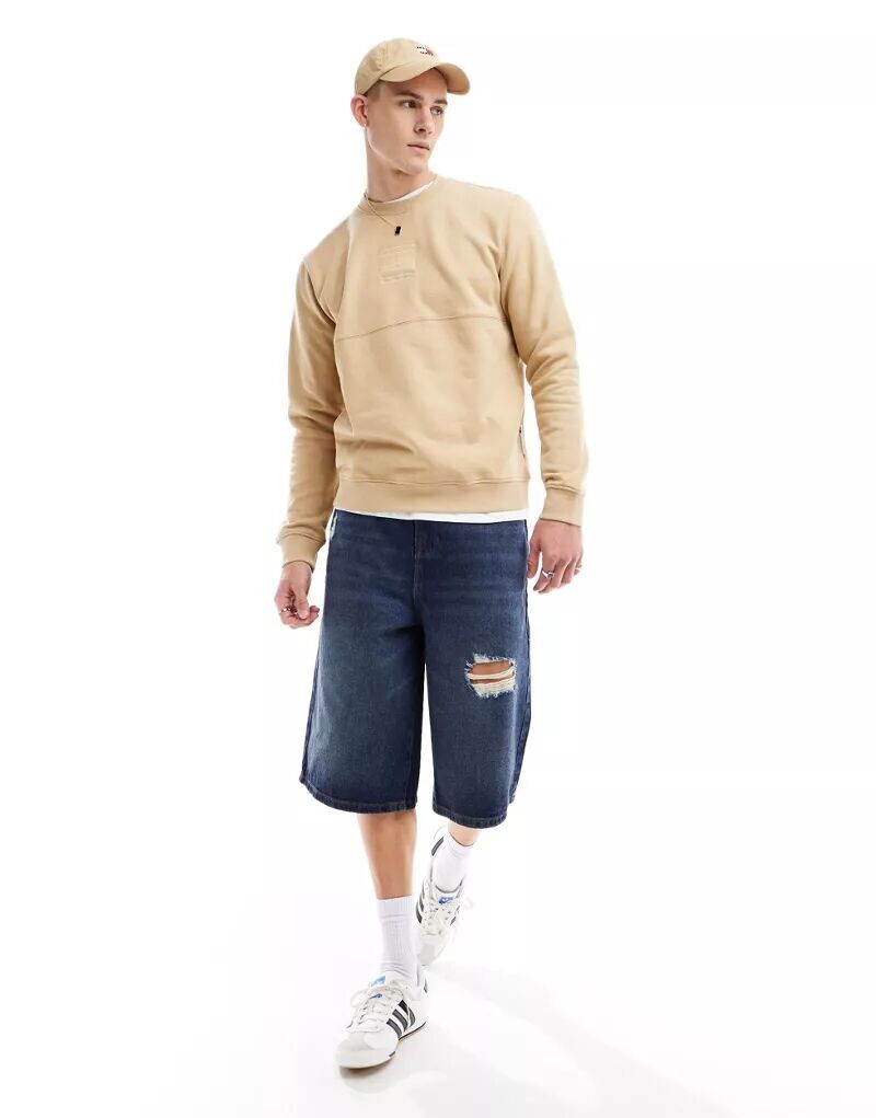 

Песочный свитшот с круглым вырезом и логотипом Tommy Jeans, Коричневый