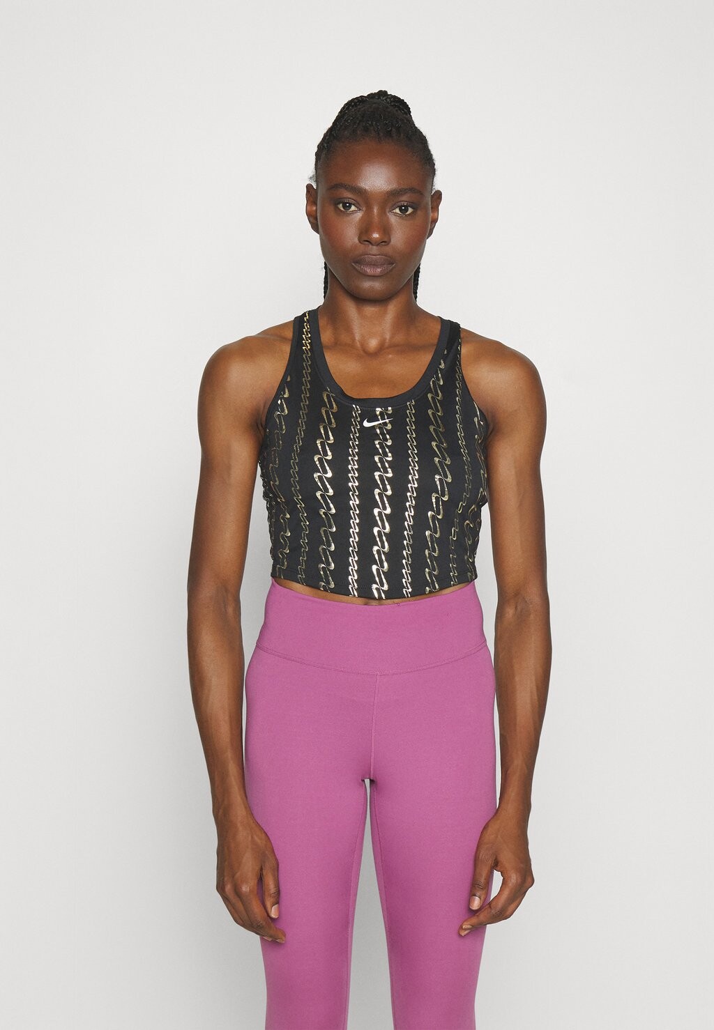

Топ W Nk One Df Tank Aop Nike, цвет black/white