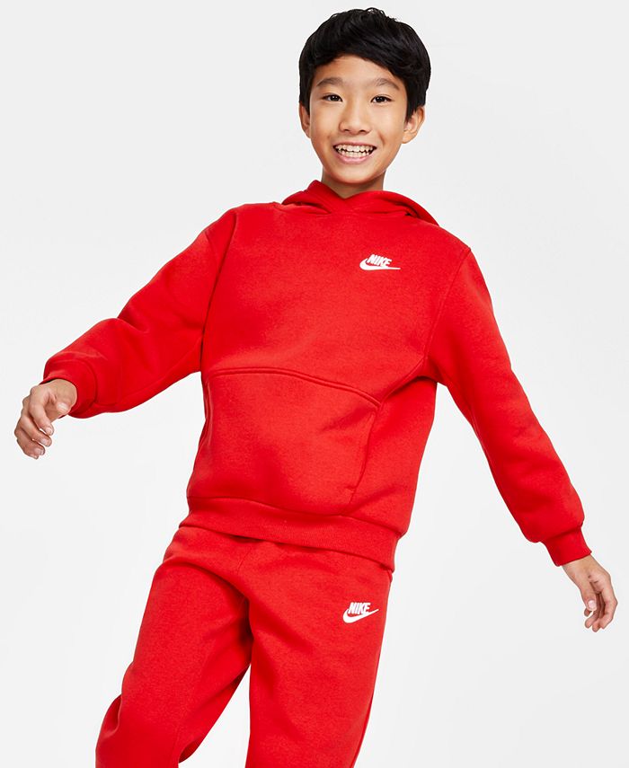 Спортивная одежда Флисовый пуловер с капюшоном Big Kids Club Nike, красный фото
