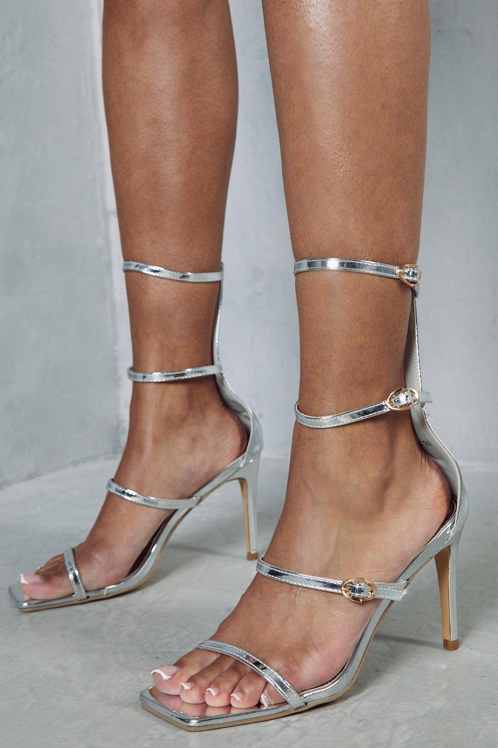 Туфли на каблуке с квадратным носком и пряжкой MISSPAP, серебро женские туфли из воловьей кожи на толстом каблуке с квадратным носком