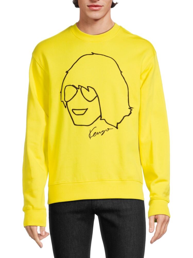 

Толстовка с логотипом Crewnck Kenzo, лимон