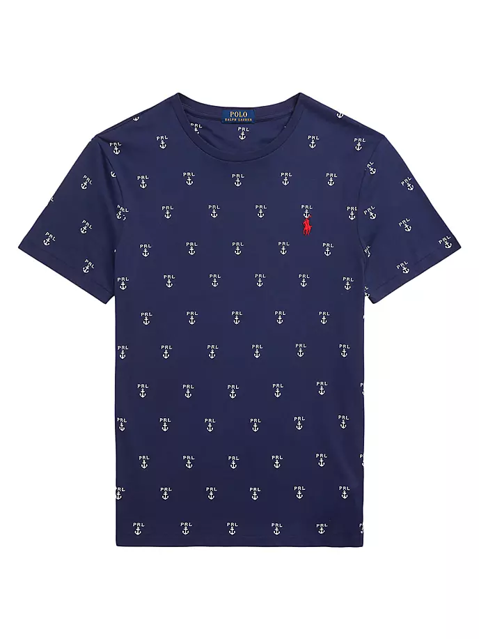 

Футболка с круглым вырезом и логотипом Anchor Polo Ralph Lauren, темно-синий