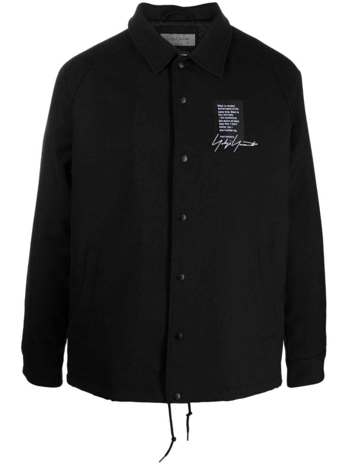 

Yohji Yamamoto шерстяная куртка-рубашка с логотипом, черный