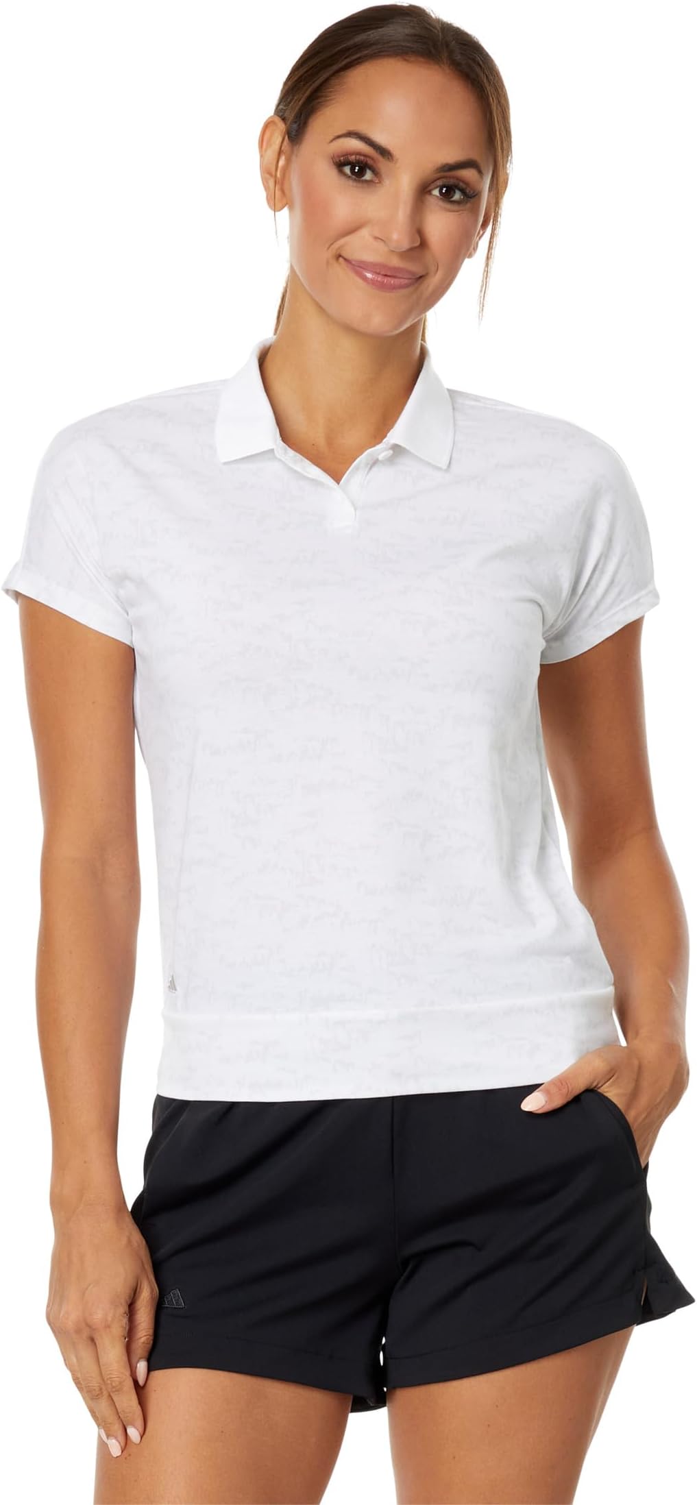 Рубашка-поло Go-To Printed Polo Shirt adidas, цвет White Melange